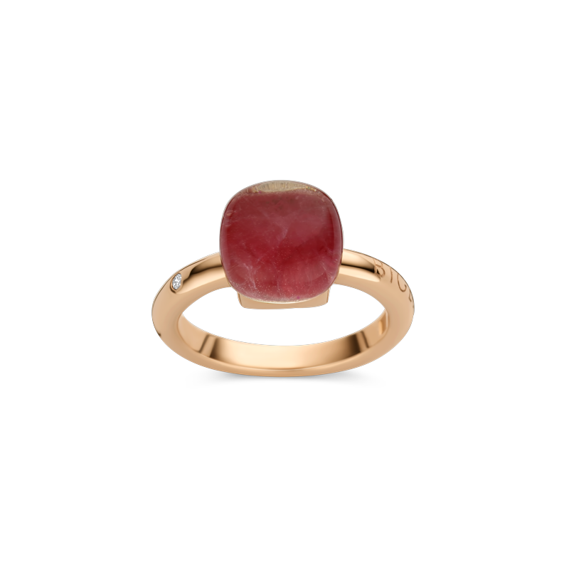 Ring · Bigli MINI SWEETY · met robijn, bergkristal en parelmoer (Bright Ruby)