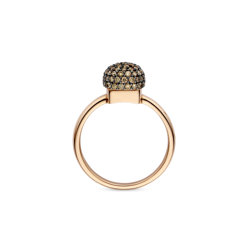 Ring · Bigli Mini Sweety · met bruine diamant en zwarte rhodium