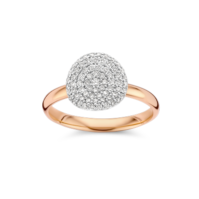 Ring · Bigli MINI WAVES · met diamant