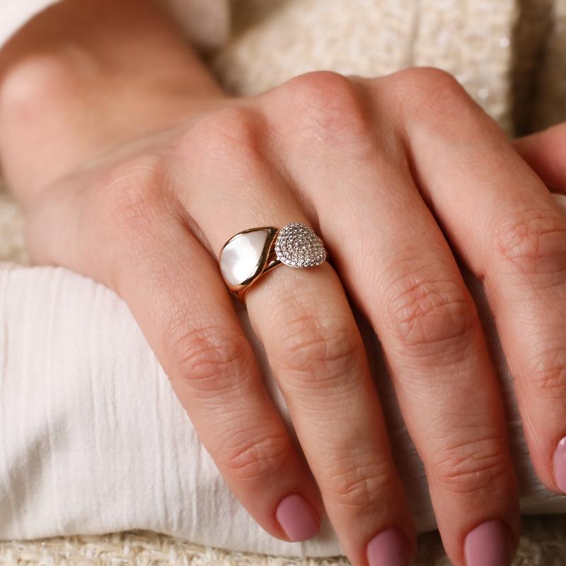 Ring · Bigli MINI WAVES · met diamant