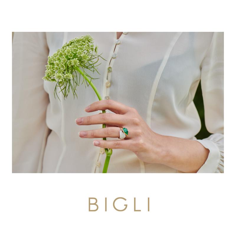 Ring · Bigli MINI LEAVES · met diamant