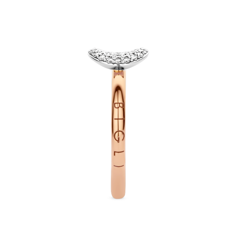 Ring · Bigli Mini Waves · met witte diamant