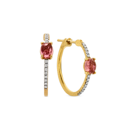 Oorbellen · Nanis TOURMALINES · met roze toermalijn en diamant