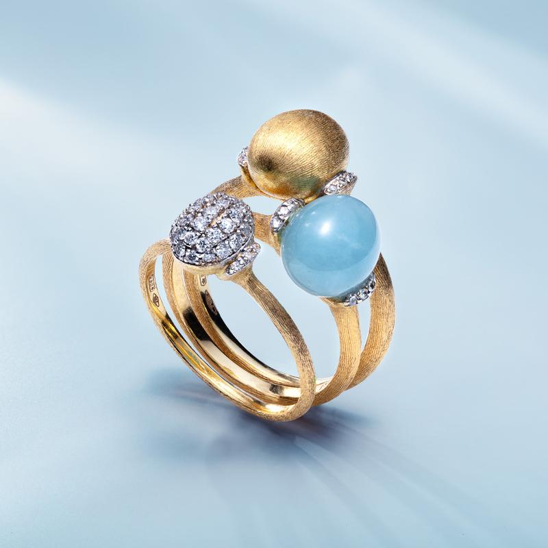 Ring medio · Nanis AZURE · met aquamarijn en diamant