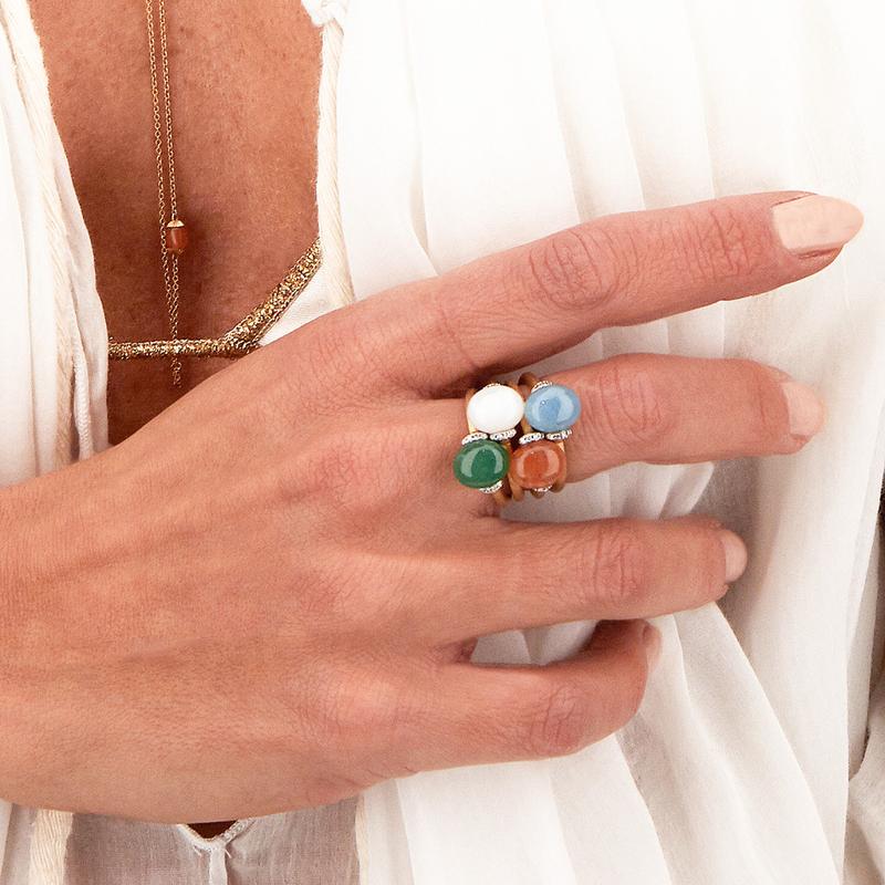 Ring medio · Nanis AZURE · met aquamarijn en diamant