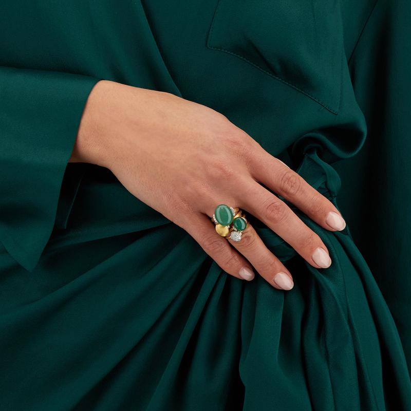 Ring · Nanis AMAZONIA · met groene aventurijn en diamant