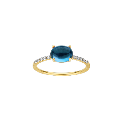 Ring medium · Nanis AZURE · met topaas en diamant