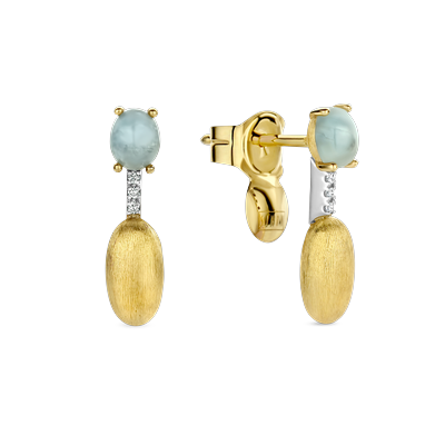 Oorbellen · Nanis AZURE · met aquamarijn en diamant
