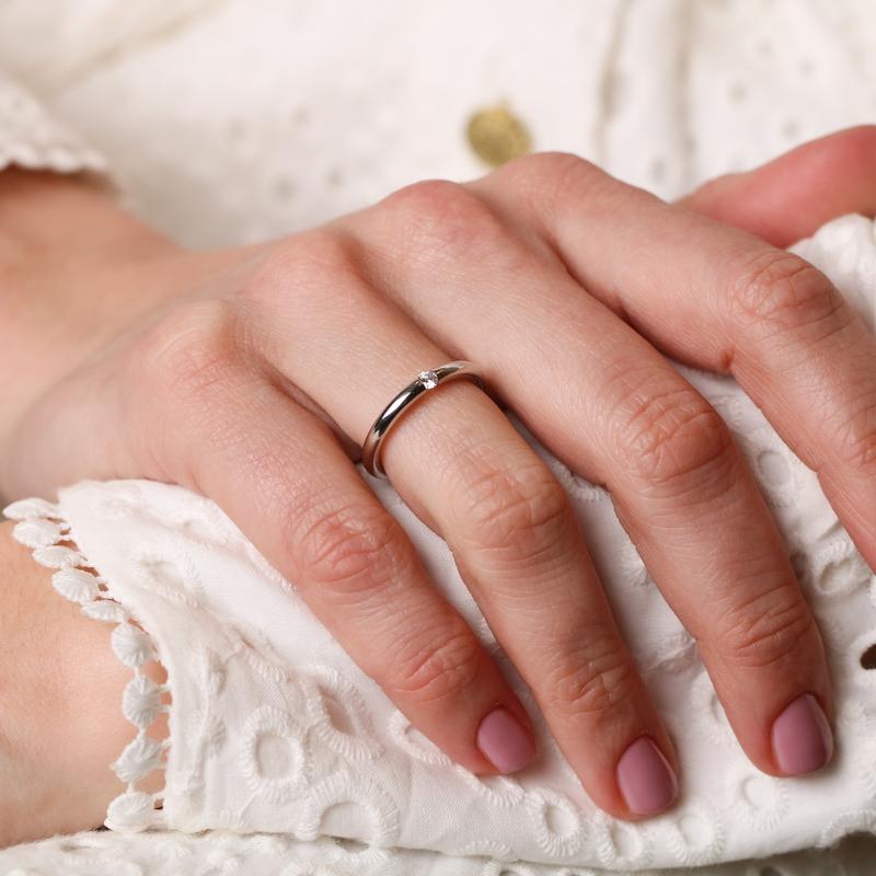 Ring · Niessing Spannring® · Platina met diamant