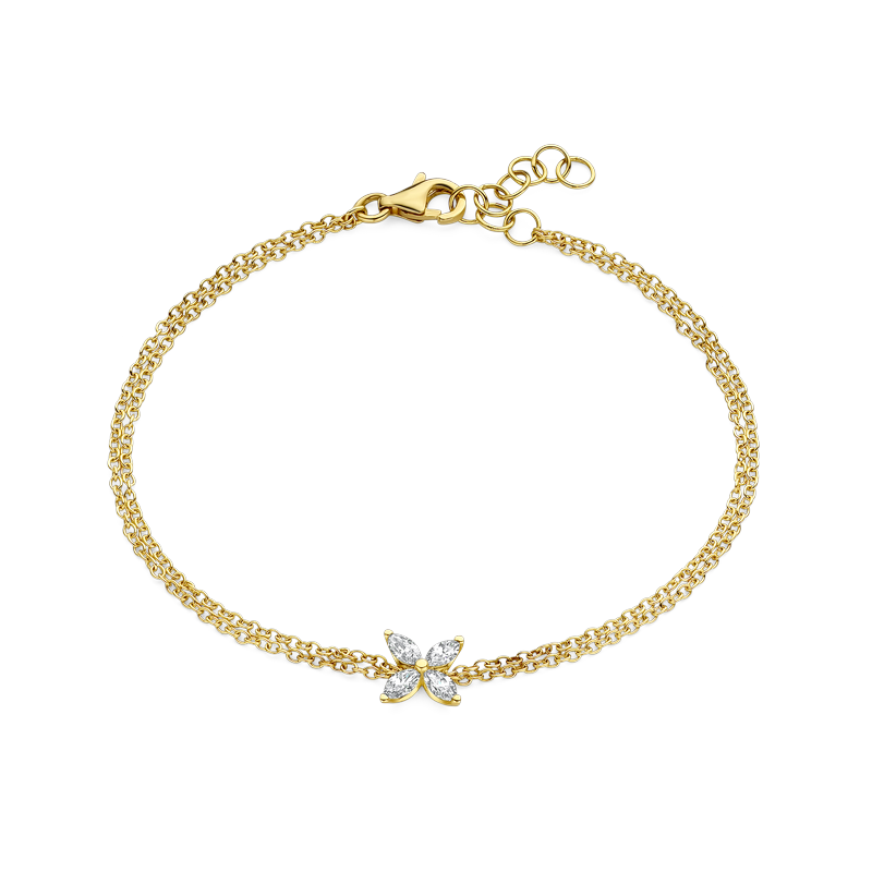 Armband geel goud met 0.28ct diamant