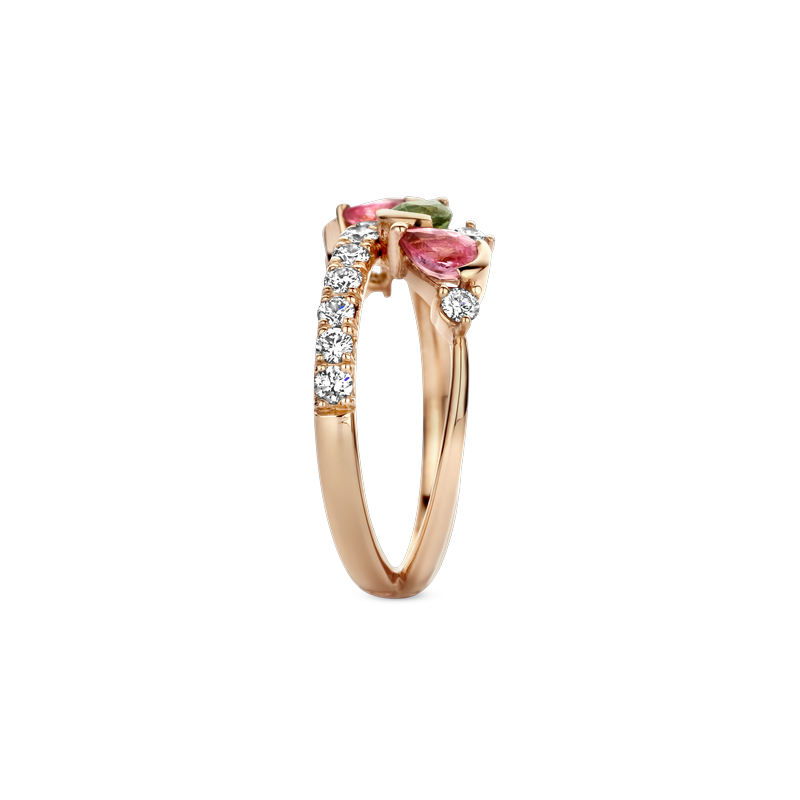 Ring rosé goud met saffier en diamant