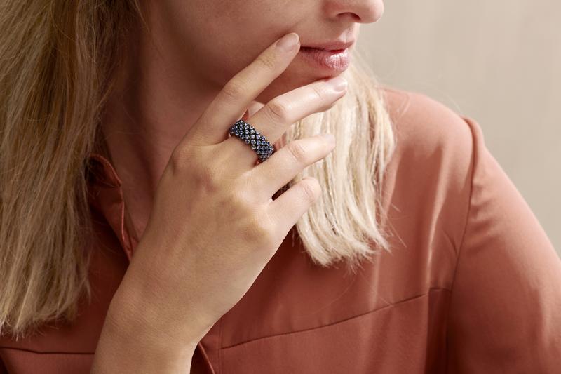 Ring multi-size· Serafino Consoli BREVETTO · met saffier