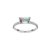Ring solitaire wit goud met tourmalijn bicolor en diamant