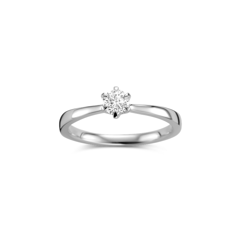 Ring solitaire wit goud met 0.34ct diamant