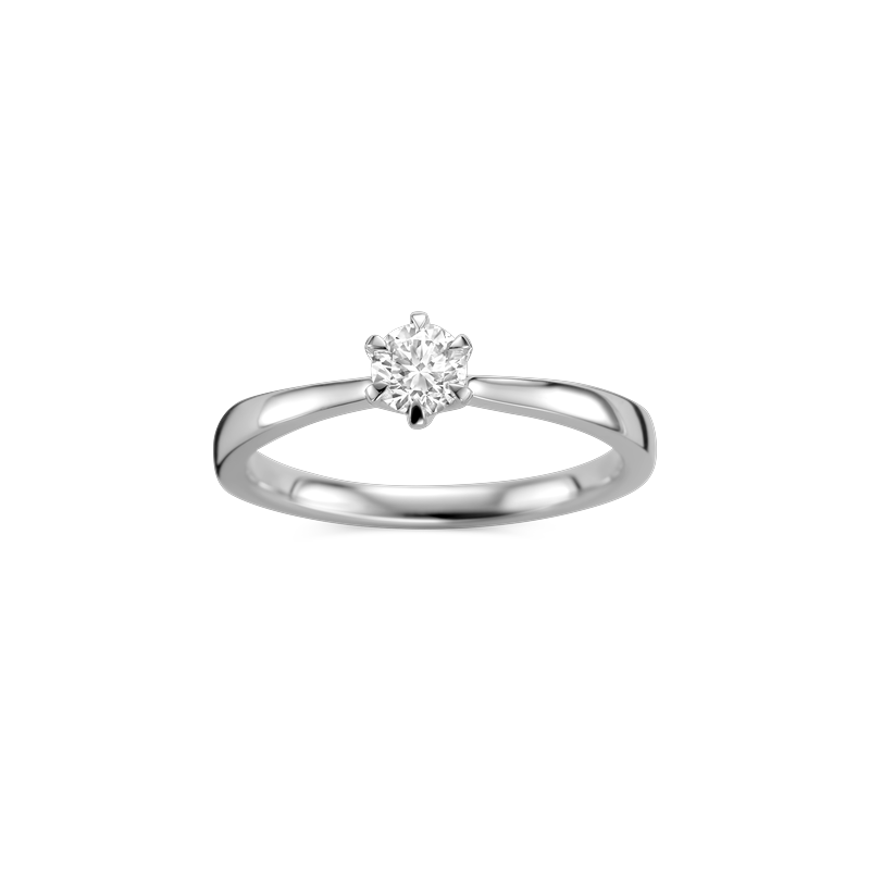 Ring solitaire wit goud met 0.34ct diamant