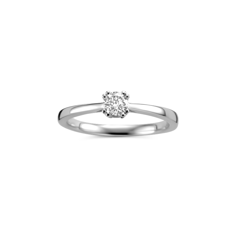 Ring solitaire wit goud met 0.23ct diamant
