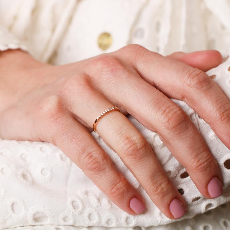 Ring alliance rosé goud met 0.09ct diamant