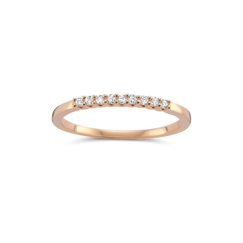 Ring alliance rosé goud met 0.09ct diamant