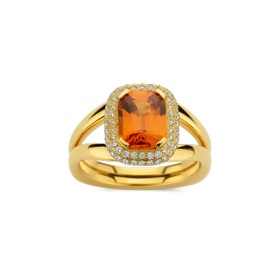 Ring · Vander Avort UNIQUE · met granaat spessartite en diamant