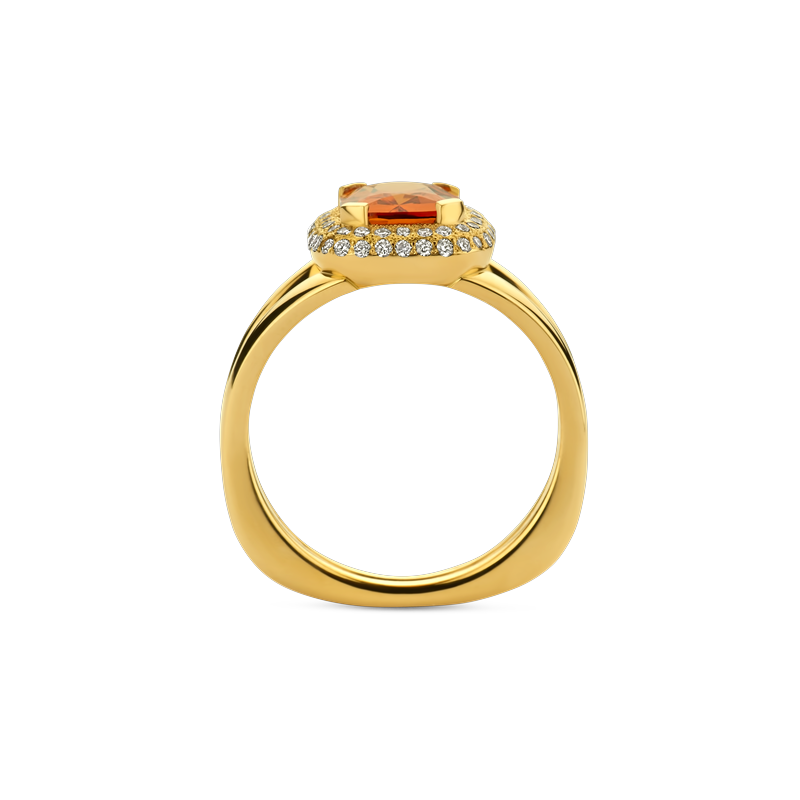 Ring · Vander Avort UNIQUE · met granaat spessartite en diamant