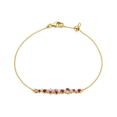 Armband · Vander Avort COLOURFUL · met saffier, robijn en diamant