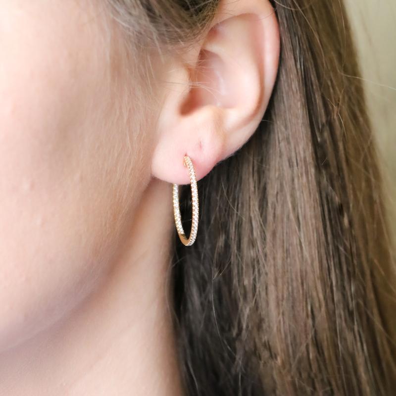 Oorbellen · Vander Avort ICON · creool met diamant