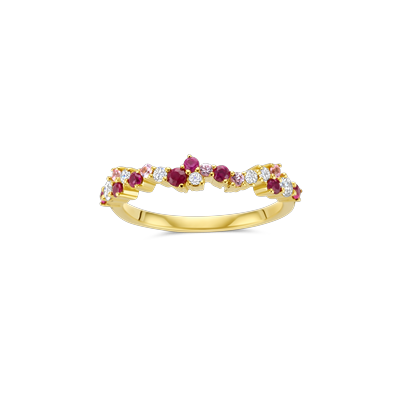 Oorbellen · Vander Avort COLOURFUL · met saffier, robijn en diamant