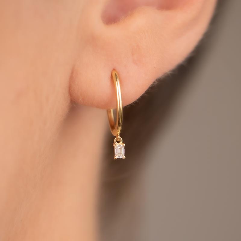 Oorbellen · Vander Avort ICON · creool met diamant