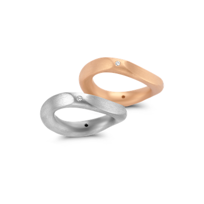 Trouwringen 18kt rosé en witgoud