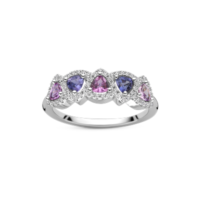 Ring · Vander Avort COLOURFUL · met saffier en diamant