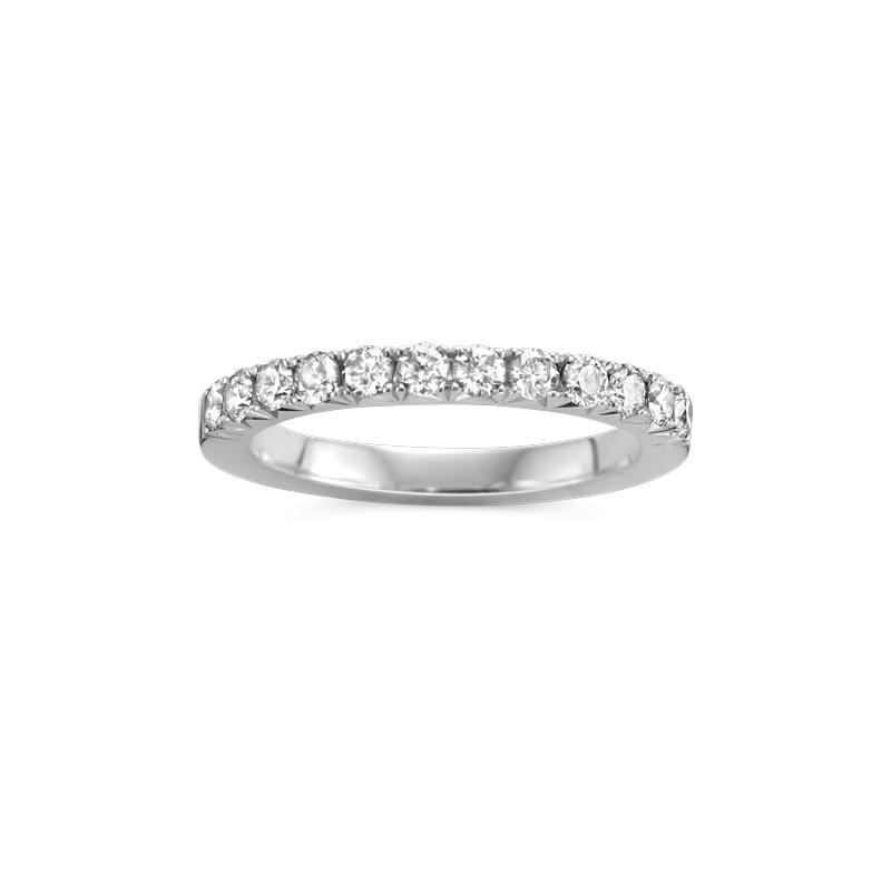 Ring Alliance (half set) in 18kt wit goud met 0.48ct diamant.