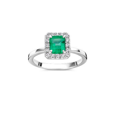 Ring entourage · Vander Avort · met smaragd en diamant