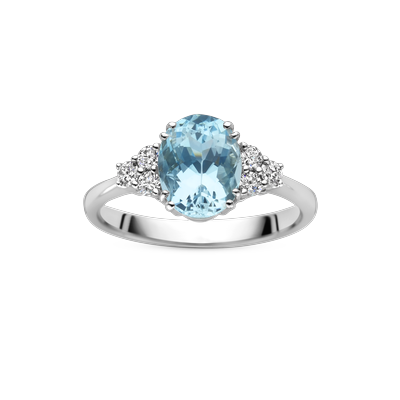 Ring · Giorgio Visconti · met aquamarijn en diamant