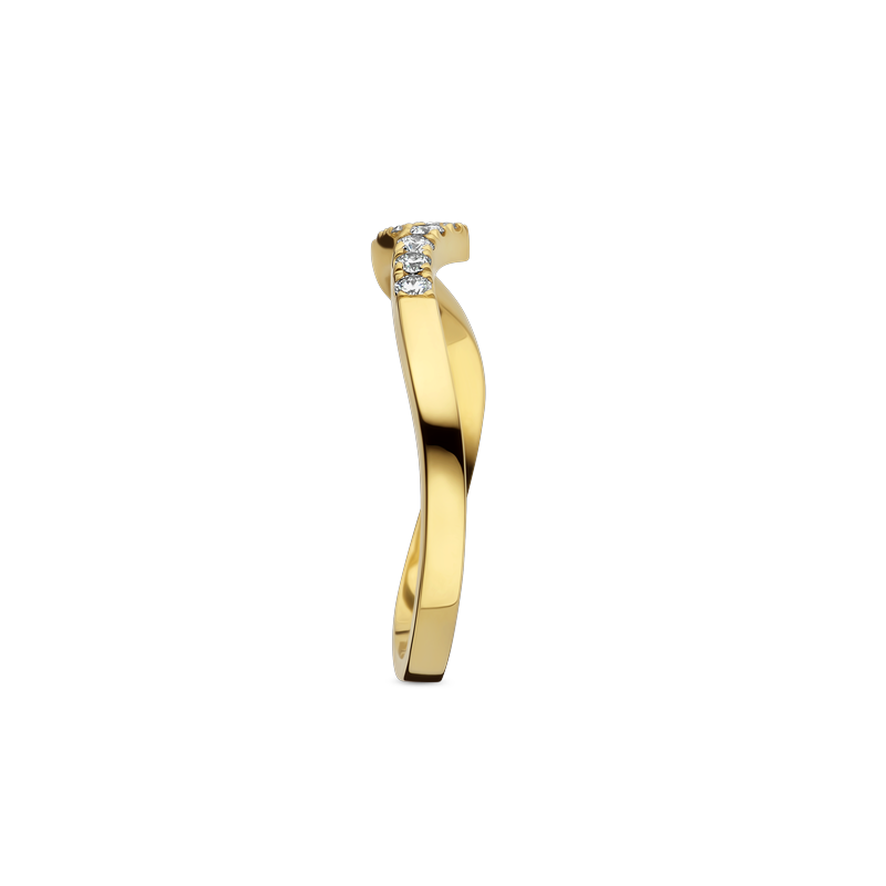 Ring geel goud met 0.21ct diamant