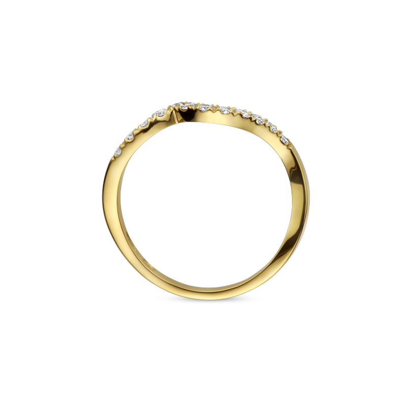 Ring geel goud met 0.21ct diamant