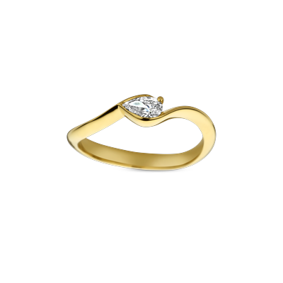 Ring solitaire geel goud met 0.25ct diamant
