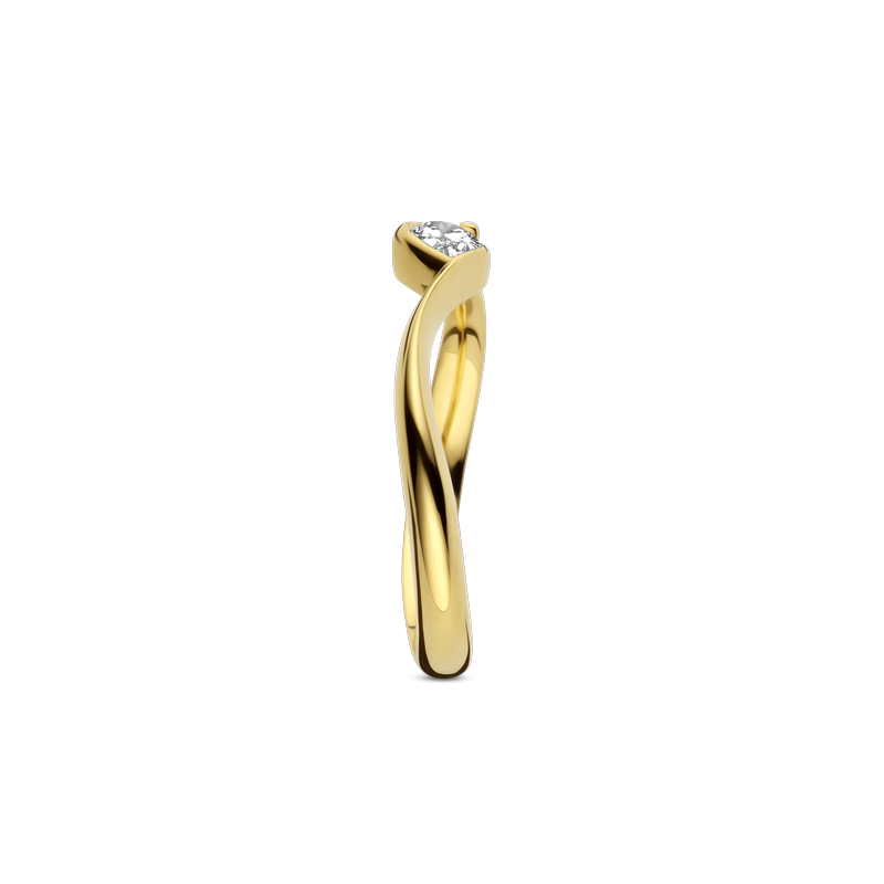 Ring solitaire geel goud met 0.25ct diamant