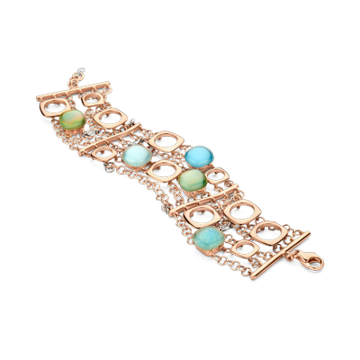 Armband · Bigli MINI SWEETY · met turkoois, topaas, parelmoer, aventurijn en kwarts