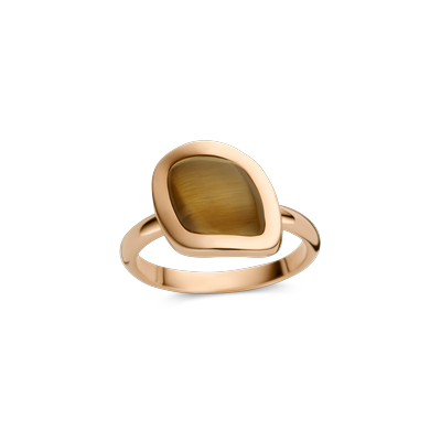 Ring · Bigli MINI NICKI · met tijgeroog en bergkristal (The Eye Of The Tiger)