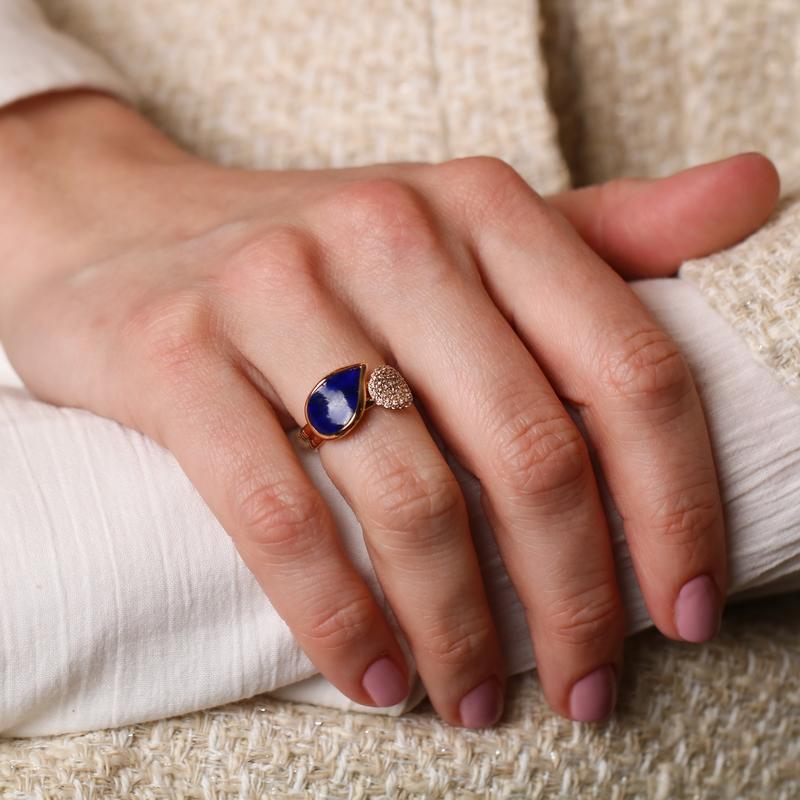 Ring · Bigli MINI LEAVES · met lapis