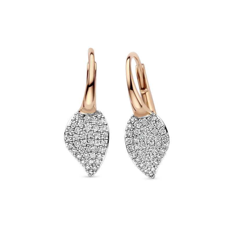 Oorbellen · Bigli MINI LEAVES · met diamant