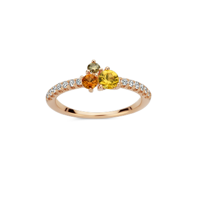Ring rosé goud met saffier en diamant