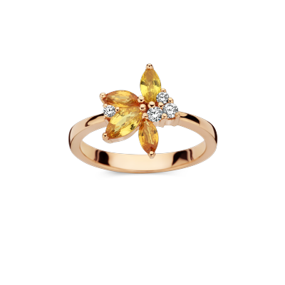 Ring rosé goud met saffier en diamant