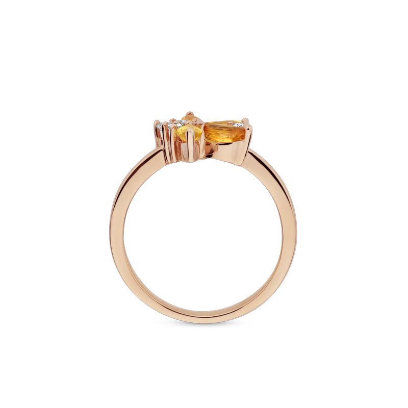 Ring rosé goud met saffier en diamant