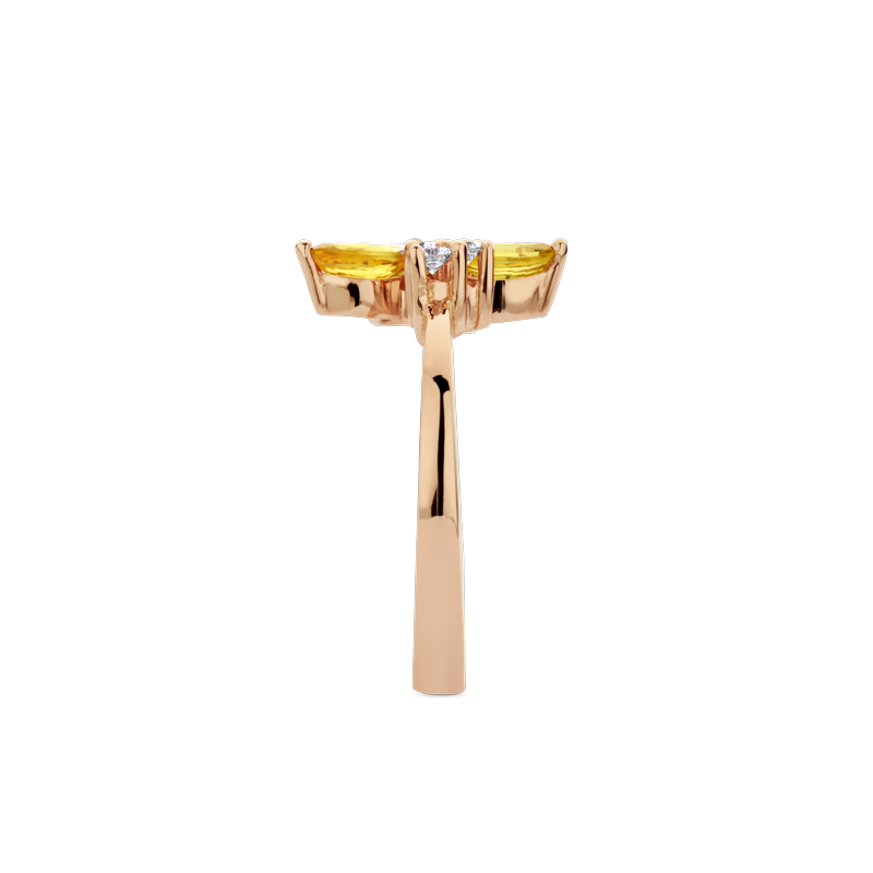 Ring rosé goud met saffier en diamant