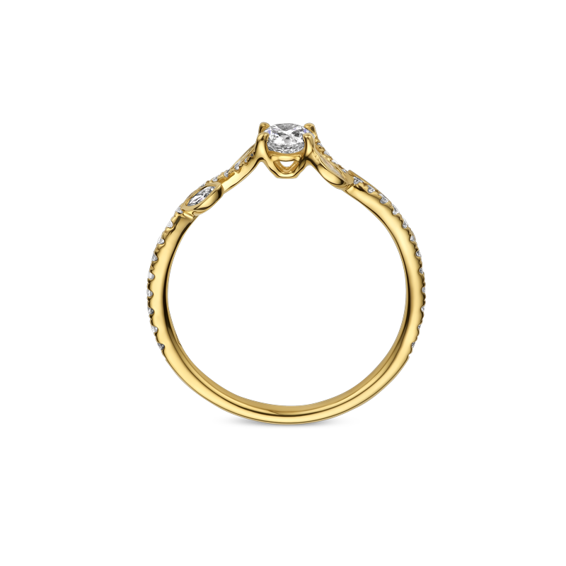 Ring geel goud met 0.60ct diamant
