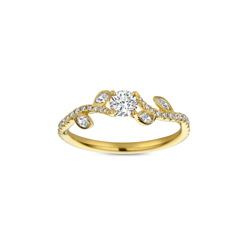 Ring geel goud met 0.60ct diamant
