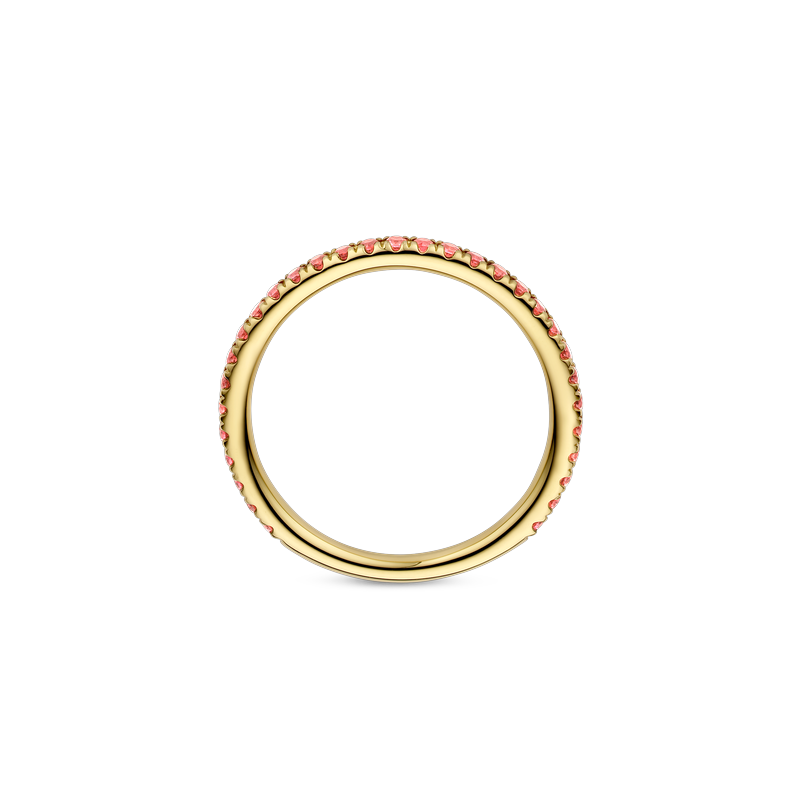 Ring alliance geel goud met 0.42ct robijn