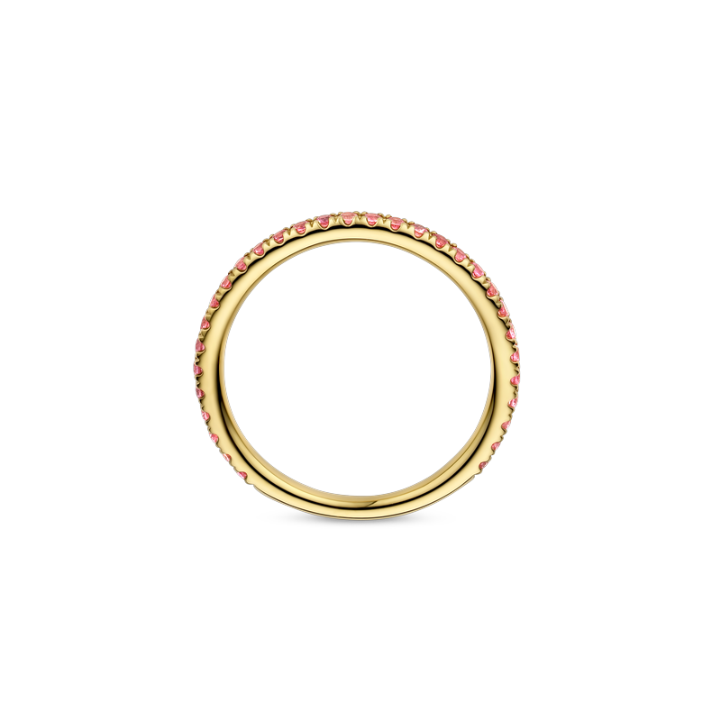 Ring alliance geel goud met 0.39ct saffier