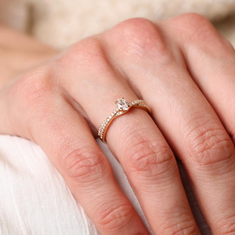 Ring solitaire geel goud met 0.50ct diamant